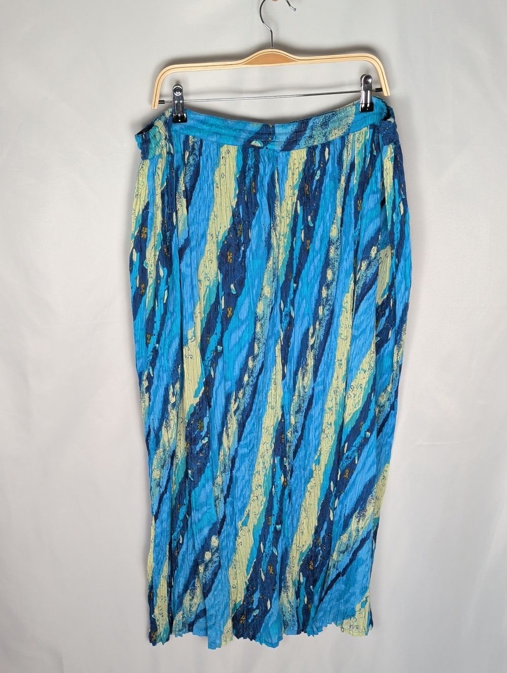 NWT Vintage Papillon 90s Boho Cotton Crinkle Maxi Skirt O/S